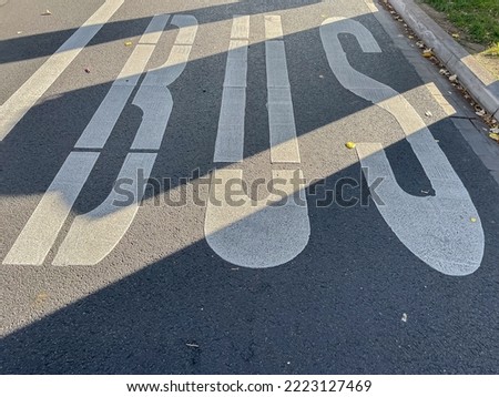 bus lane marked on a road