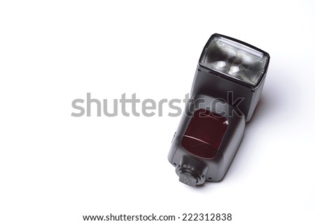Camera flash on a white background