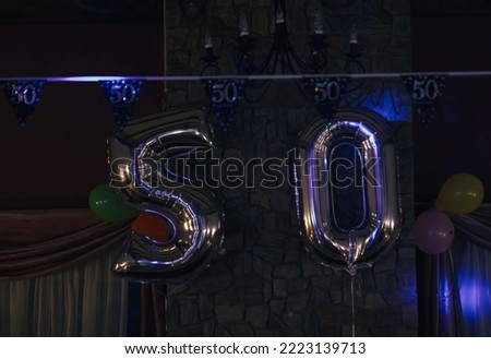Birthday balloon with helium. Number 50