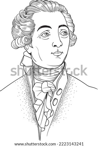 Antoine Laurent de Lavoisier portrait. He was a French nobleman and chemist. Royalty-Free Stock Photo #2223143241