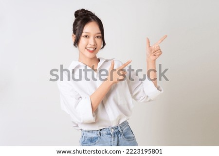 beautiful young asian businesswoman portrait on white background