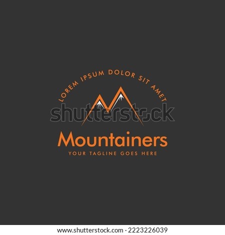 Simple modern mountain adventure logo design.Mountain logo design vector illustration, outdoor adventure . Vector graphic for t shirt and other uses.