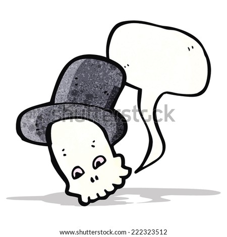 skull in top hat cartoon