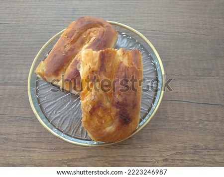 hand made potato puff pastry background