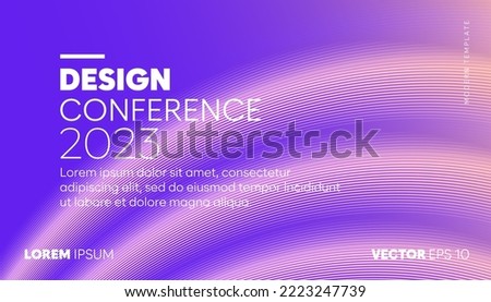 Abstract glowing business conference design template with gradient color lines. Minimal flyer layout. Vector, 2022-2023 Royalty-Free Stock Photo #2223247739