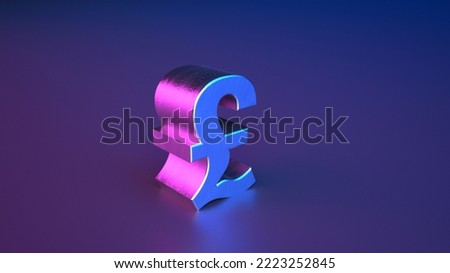 Large Pink-blue three-dimensional glitter Pound sign with metal coating on dark background