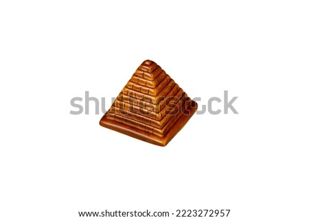 egyptian stone pyramid isolated on white background. High quality photo