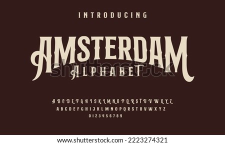 Vintage Victorian typeface decorative Font
 Royalty-Free Stock Photo #2223274321