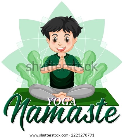 Man doing yoga with text illustration