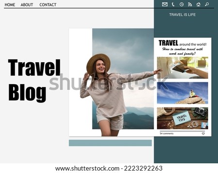 Homepage design of travel blog web site