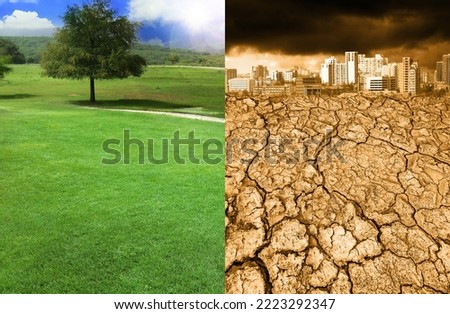 Conceptual photo depicting Earth destroyed by environmental pollution