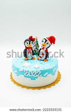 Penguin cake prepared for the new year