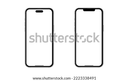 Smart phone Mockup and iphon 14 ,13 pro max screen Transparent and Clipping Path isolated for Infographic Business web site design app