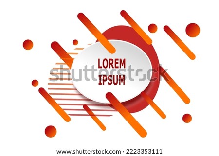 white paper card and abstract gradient color shapes. Trendy  lines and circles wallpaper in a modern material design style