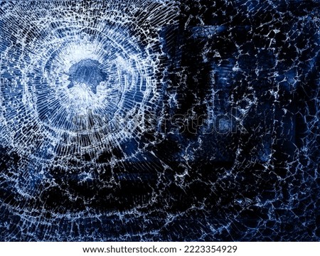 Dark blue broken glass background pattern