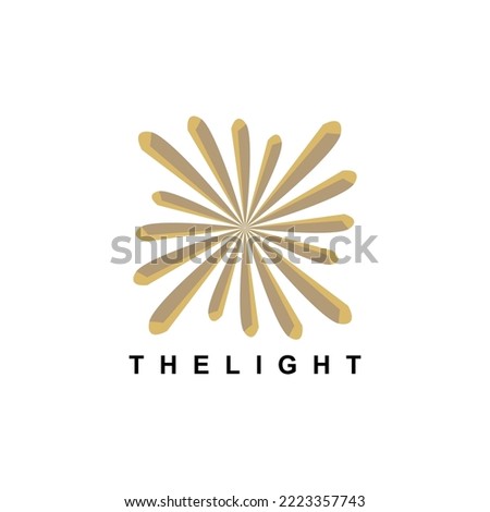 Abstract sun flower logo. Energy explosion bang fireworks vector icon logotype
