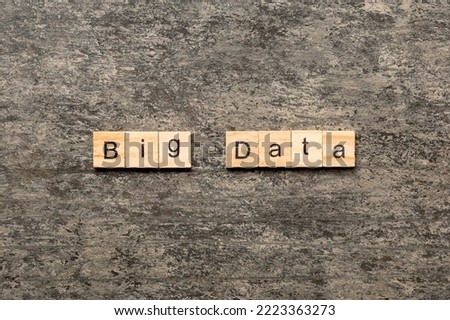 big data word written on wood block. big data text on table, concept.