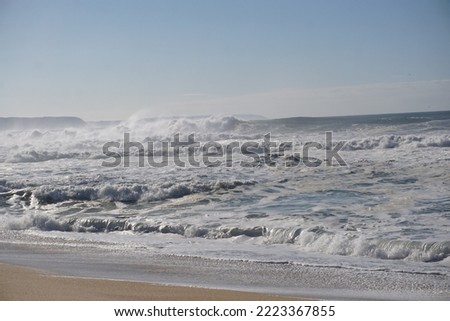 Waves in the side of the ocean