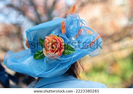 Elegant and fashionable hats at the horse races Royalty-Free Stock Photo #2223380285