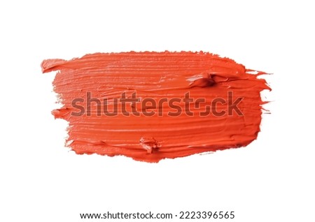 Sample of orange paint on white background