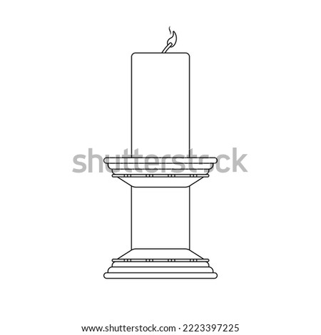 Candlestick Outline Icon Illustration on White Background