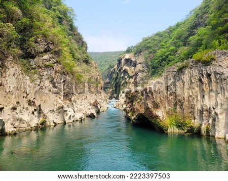 Image of the Tamul river, in the Huasteca Potosina from a boat, Mexico
