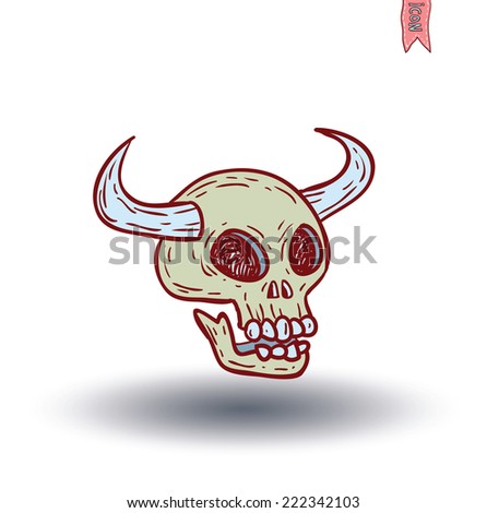  skull cartoon icon. vector illustration.