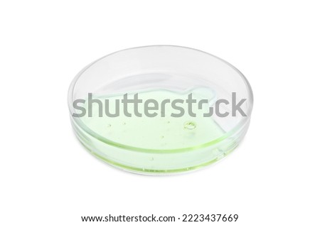 Petri dish with liquid isolated on white