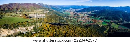 Autumn landscape in La Vall D En Bas, La Garrotxa, Spain. Royalty-Free Stock Photo #2223442379