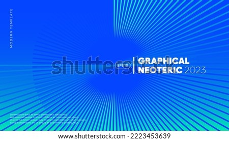 Abstract dynamic lines on blue background. Futuristic presentation template design concept for technology, business, and data analysis. Royalty-Free Stock Photo #2223453639