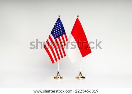State flags of the USA and Monaco on a light background. Flags.