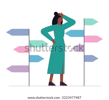 Destination choice, Different ways to solve problems and searching for life path concept. making decision, searching for life path. Vector illustration in a flat style
