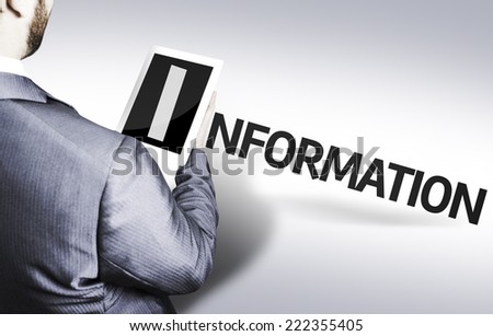 Business man with the text Information in a concept image