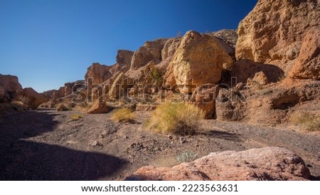 Lake Mead National Recreation Area, Nevada - Hiking Desert Southwest Landscape, Red Rocks and Washes Royalty-Free Stock Photo #2223563631