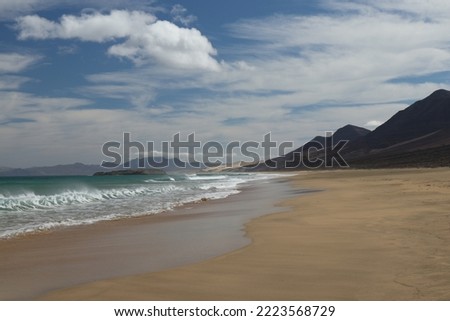 An empty beach. Location: Europe, Spain, Canary Islands, Fuerteventura, Cofete 