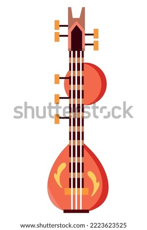 sitar india culture instrument icon