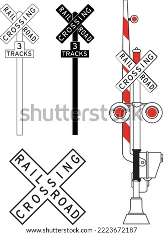 Traffic Signs Road Transportation Illustration Of Rail Crossing 
