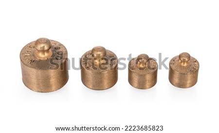GRAIN UNIT IMPERIAL AVOIRDUPOIS WEIGHTS Set of 4 Brass Scale Weights. Vintage  Avoirdupois Food Cooking Chemistry Apothecary Measuring Grain Imperial System Laboratory Weights. Clipping Paths in JPEG