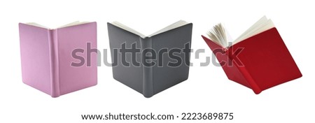 open books with cover on a white background Royalty-Free Stock Photo #2223689875