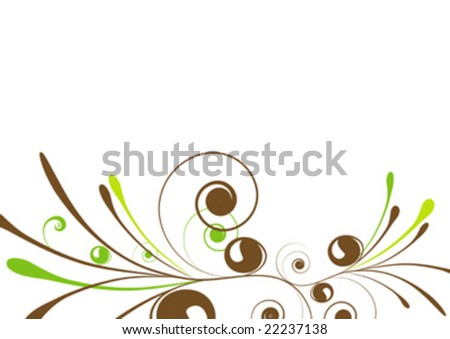 abstract green and brown floral background vector