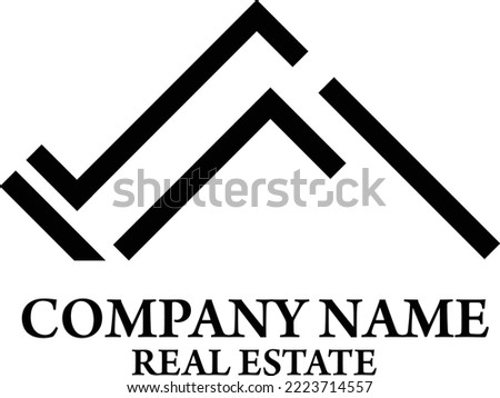 Flat Styled Real Estate Brand Logo Illustration Abstract Shape 