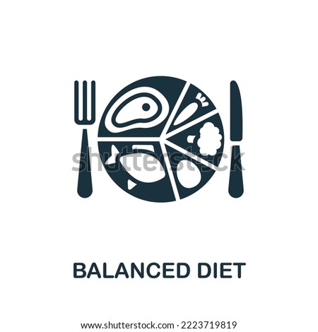 Balanced Diet icon. Monochrome simple Detox Diet icon for templates, web design and infographics Royalty-Free Stock Photo #2223719819