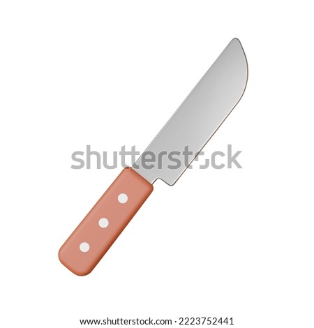 kitchen knife 3d icon. Isolated object on transparent background Royalty-Free Stock Photo #2223752441
