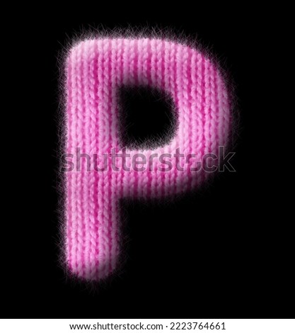 letters with the texture of pink wool