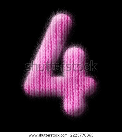numbers with pink wool texture