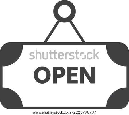 open letter sign illustration in minimal style isolated on background