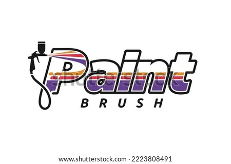paint lettering logo with letter P concept