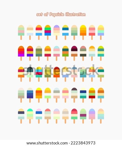 set of Popsicle illustration. ice cream illustration
