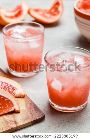 Fresh grapefruit juice with ice. Detox drink.