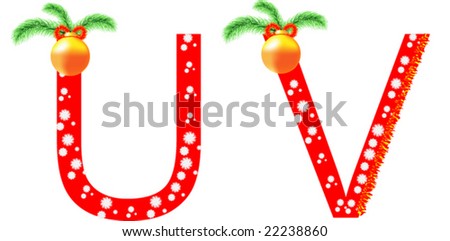 Red Christmas alphabet